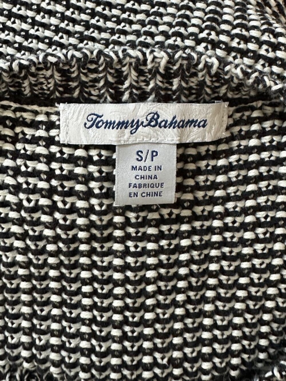 Tommy Bahama Crochet Knit Sleeveless Tunic Black White S - Picture 10 of 14
